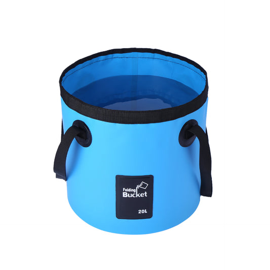 20L Foldable PVC Water Bucket – Camping, Fishing & Car Washing, Blue