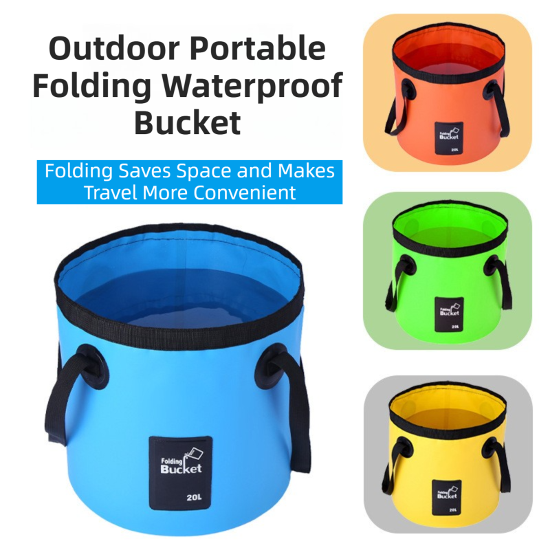 20L Foldable PVC Water Bucket – Camping, Fishing & Car Washing, Blue