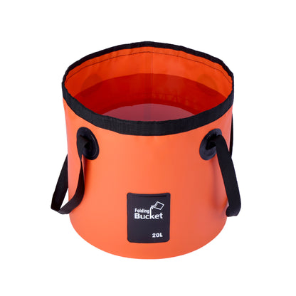 20L Foldable PVC Water Bucket – Camping, Fishing & Car Washing, Orange
