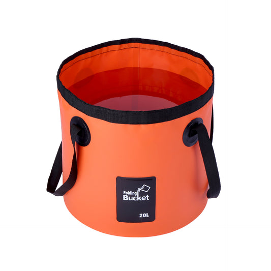 20L Foldable PVC Water Bucket – Camping, Fishing & Car Washing, Orange