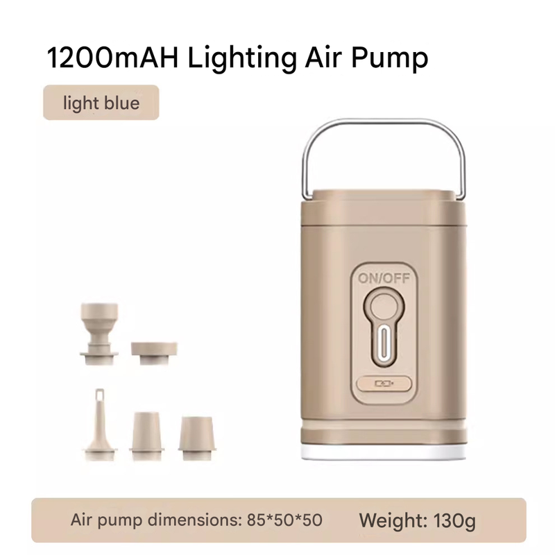 Mini 3-in-1 Air Pump & Camping Lantern – 1200mAh 5 Nozzles Rechargeable