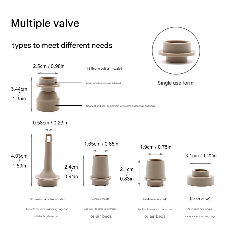 Mini 3-in-1 Air Pump & Camping Lantern – 1200mAh 5 Nozzles Rechargeable