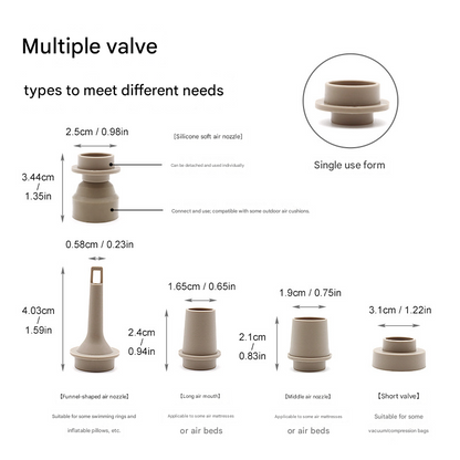 Mini 3-in-1 Air Pump & Camping Lantern – 1200mAh 5 Nozzles Rechargeable