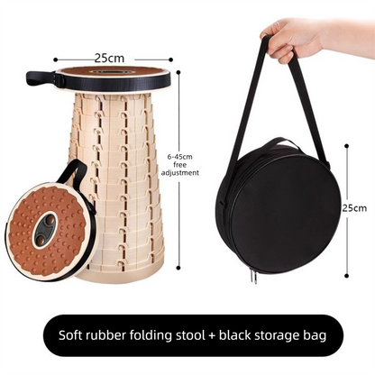 Adjustable Height Folding Stool with Carry Bag – Portable Camping Seat