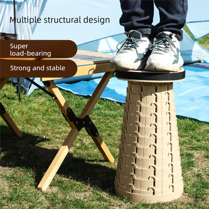 Adjustable Height Folding Stool with Carry Bag – Portable Camping Seat