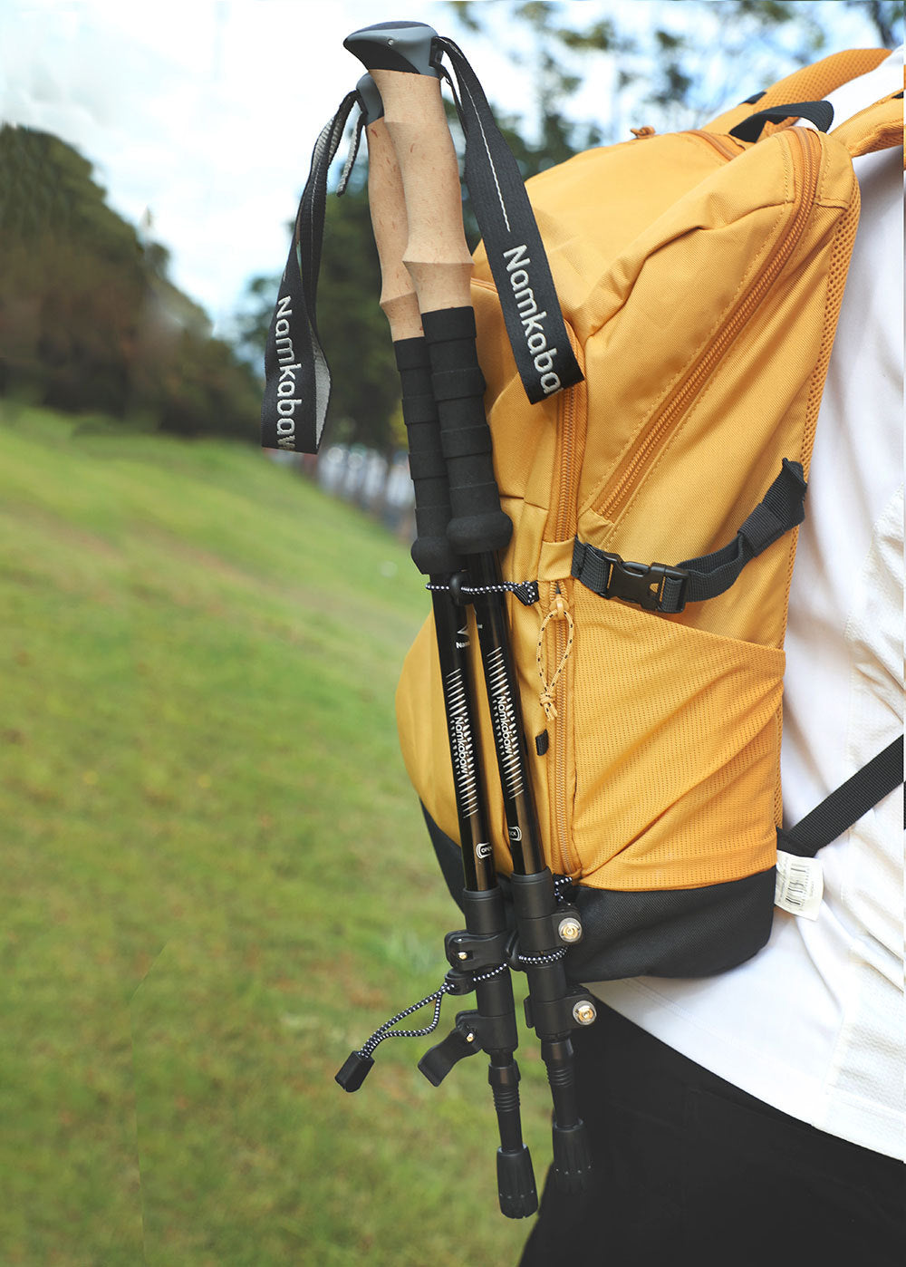 Foldable Aluminium Trekking Poles – Green Pair
