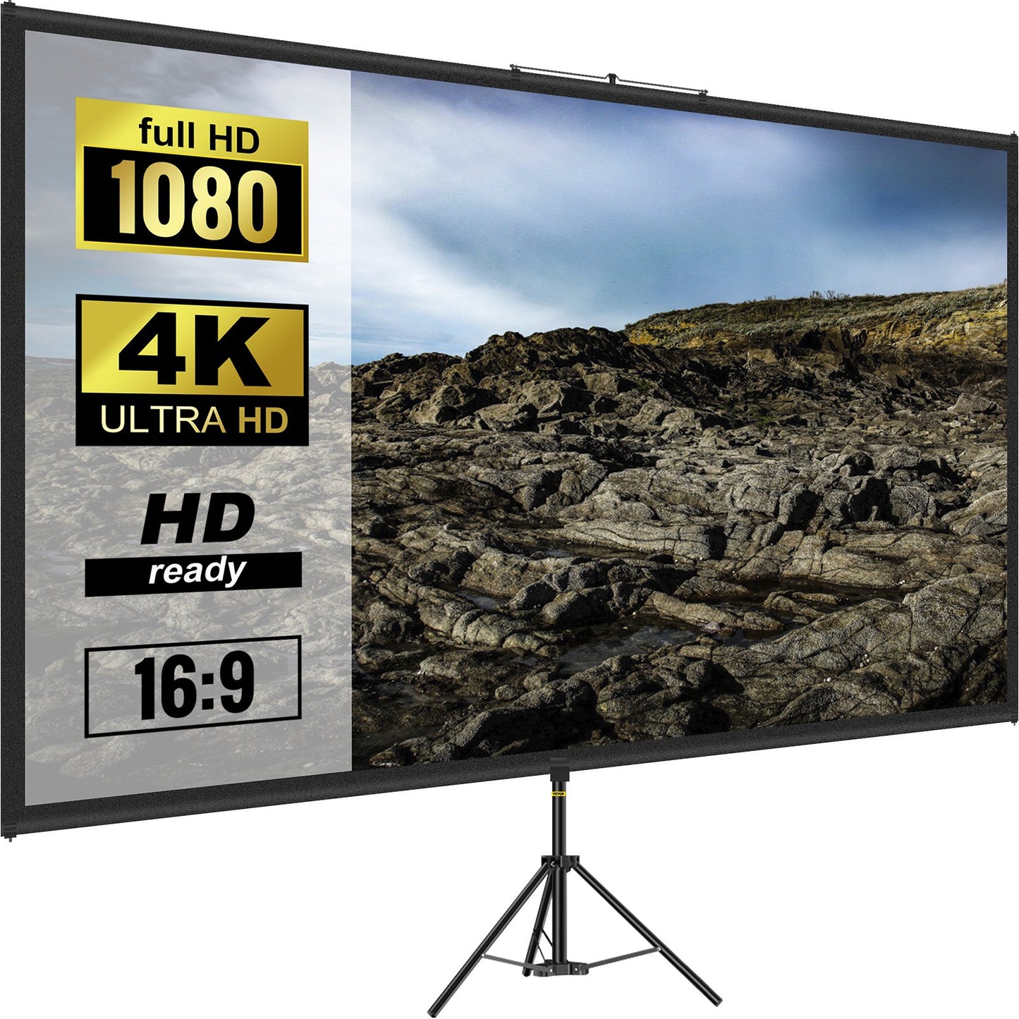 Portable 80-Inch Projector Screen with Tripod Stand – 4K HD