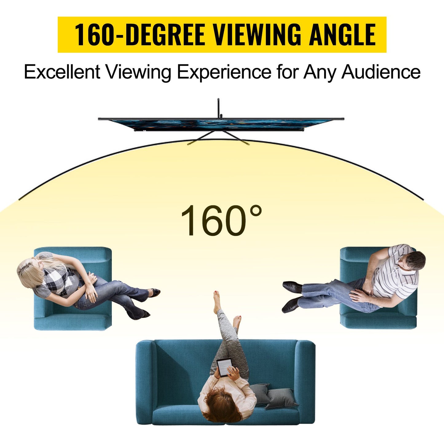 Portable 80-Inch Projector Screen with Tripod Stand – 4K HD