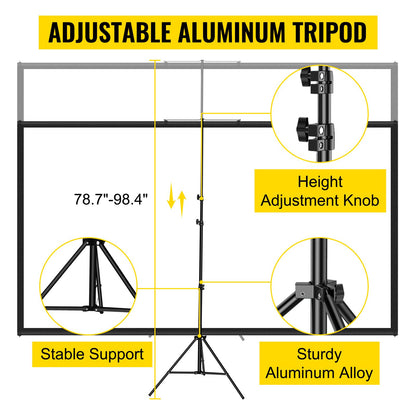 Portable 80-Inch Projector Screen with Tripod Stand – 4K HD
