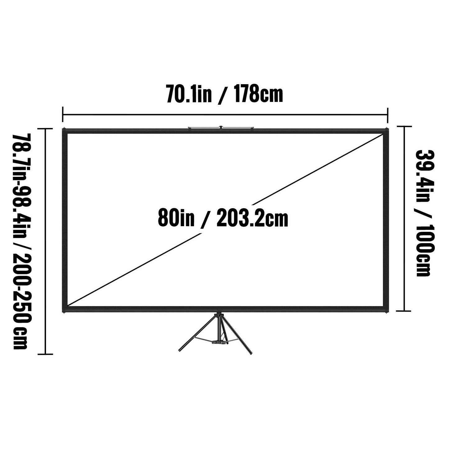 Portable 80-Inch Projector Screen with Tripod Stand – 4K HD