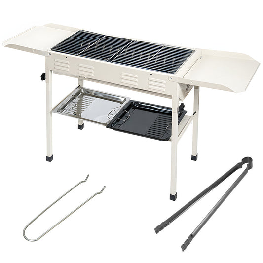 Large Stainless Steel Charcoal BBQ Grill – Foldable, Kebab & Grill