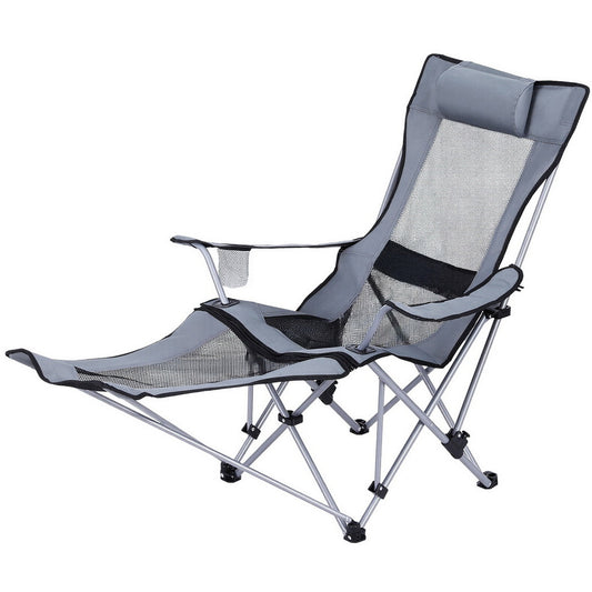 Weisshorn Adjustable Reclining Camping Chair – 4-Position, Removable Footrest