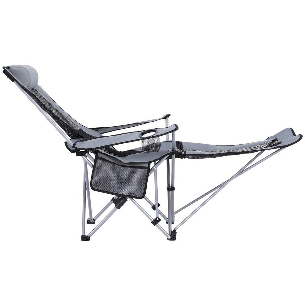Weisshorn Adjustable Reclining Camping Chair – 4-Position, Removable Footrest