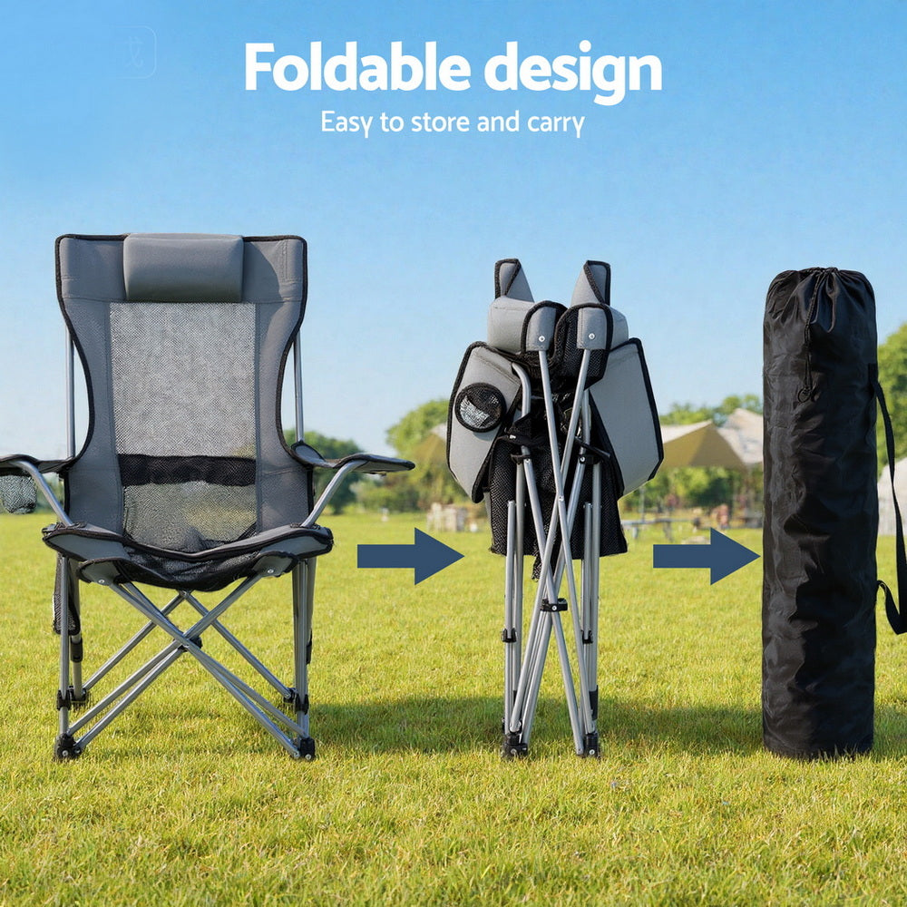 Weisshorn Adjustable Reclining Camping Chair – 4-Position, Removable Footrest