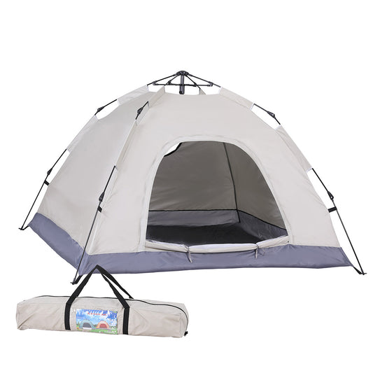 Weisshorn 2-Person Pop Up Camping Tent – Instant Setup 210D Oxford Beige