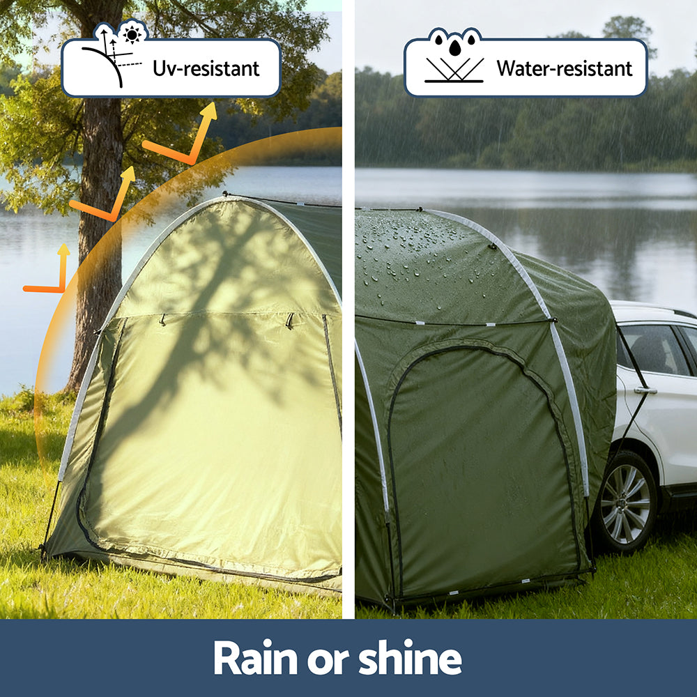 Weisshorn Car SUV Camping Tent – Rear Hatchback Extension Green