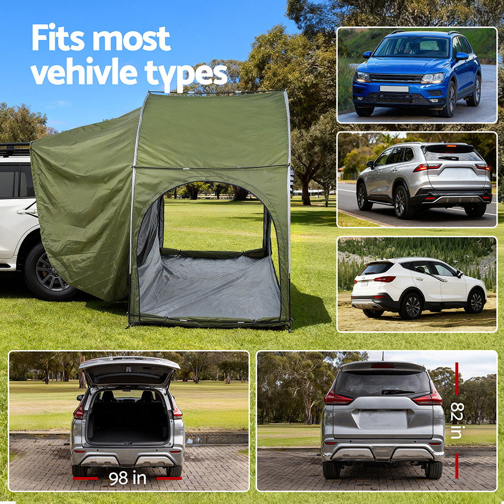 Weisshorn Car SUV Camping Tent – Rear Hatchback Extension Green
